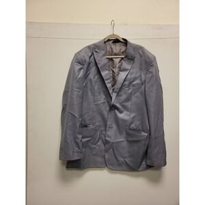Lineage Mens Blazer Size 50L US 46 Blue Polyester Viscose Sport Coat Suit Jacket